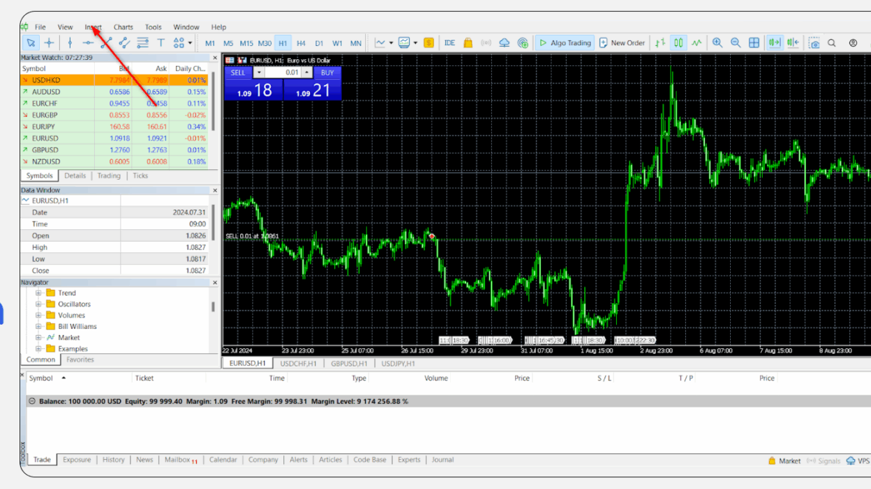 navegacion por plataformas como metatrader